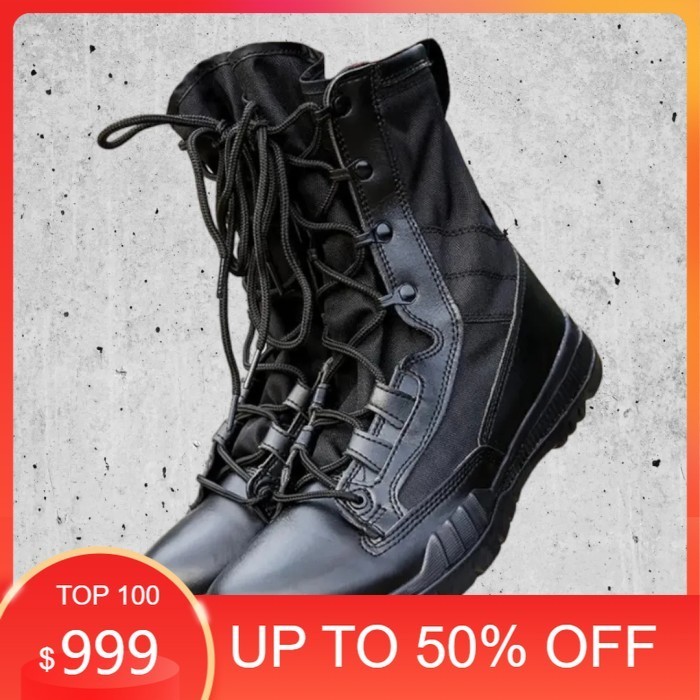 [ZONA MILITERY] SEPATU PDL HITAM TACTICAL SWAT CQB - 41