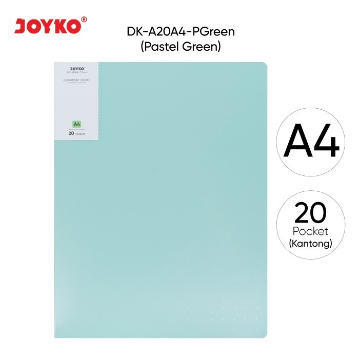 

[KUALITAS TETBAIK] Document Keeper Clear Holder Map File Dokumen Folder Joyko DK Pastel - DK-A20A4 Green