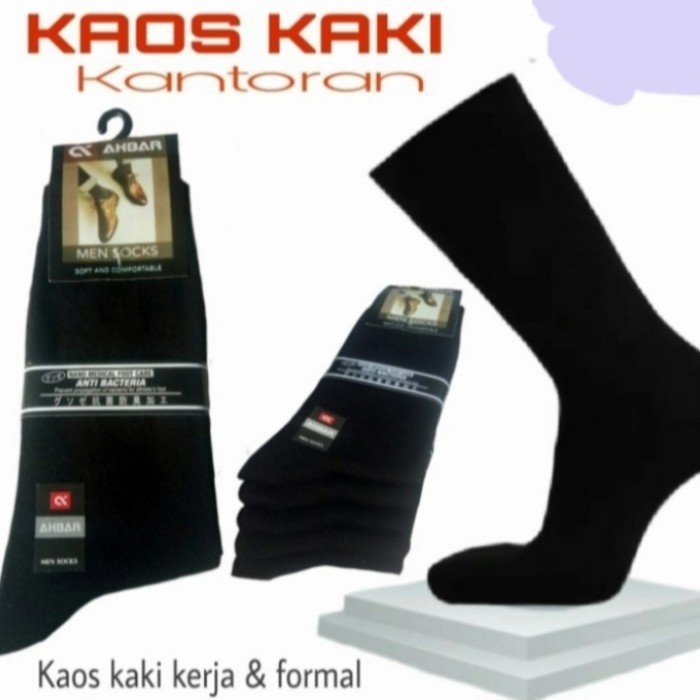 kaos kaki pria hitam polos panjang sebetis/kaos kaki hitam premium