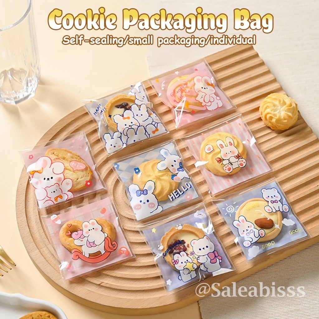 (100pcs) Cookies Bag 10*7cm / Plastik Kue Kering Motif Lucu / Biskuit Bag / Kemasan Kue Lucu