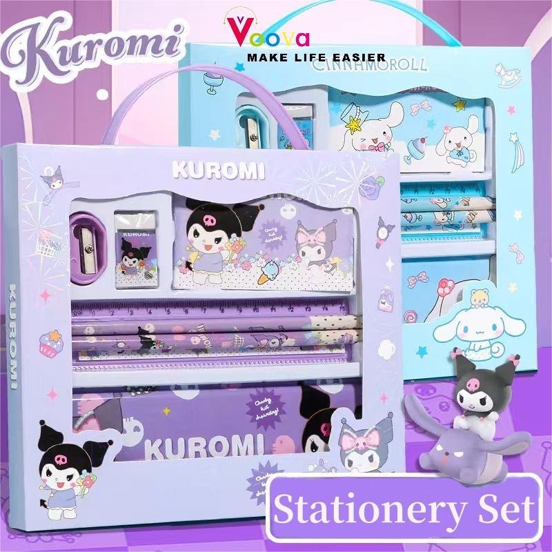 

VOOVA Set Alat Tulis Anak/ Kotak Pensil Anak Set 7 in 1 Stationery Untuk Hadiah Anak Sekolah Sanrio/ Alat Tulis Set Kotak Pensil Karakter Kuromi/ Set ATK Lucu dan Murah