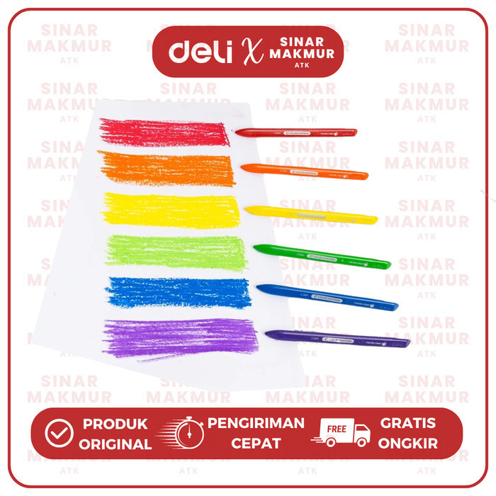 

YUH Plastic Crayon/School Crayon/Krayon 24 Warna Deli C20020 (Set)