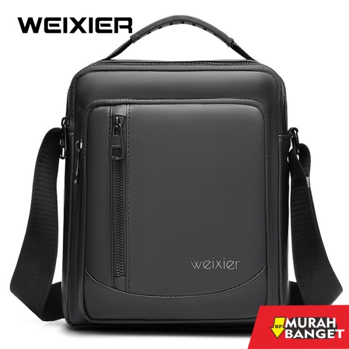 tas selempang pria kekinian WEIXIER D238 Tas Selempang Pria Anti Air - Black