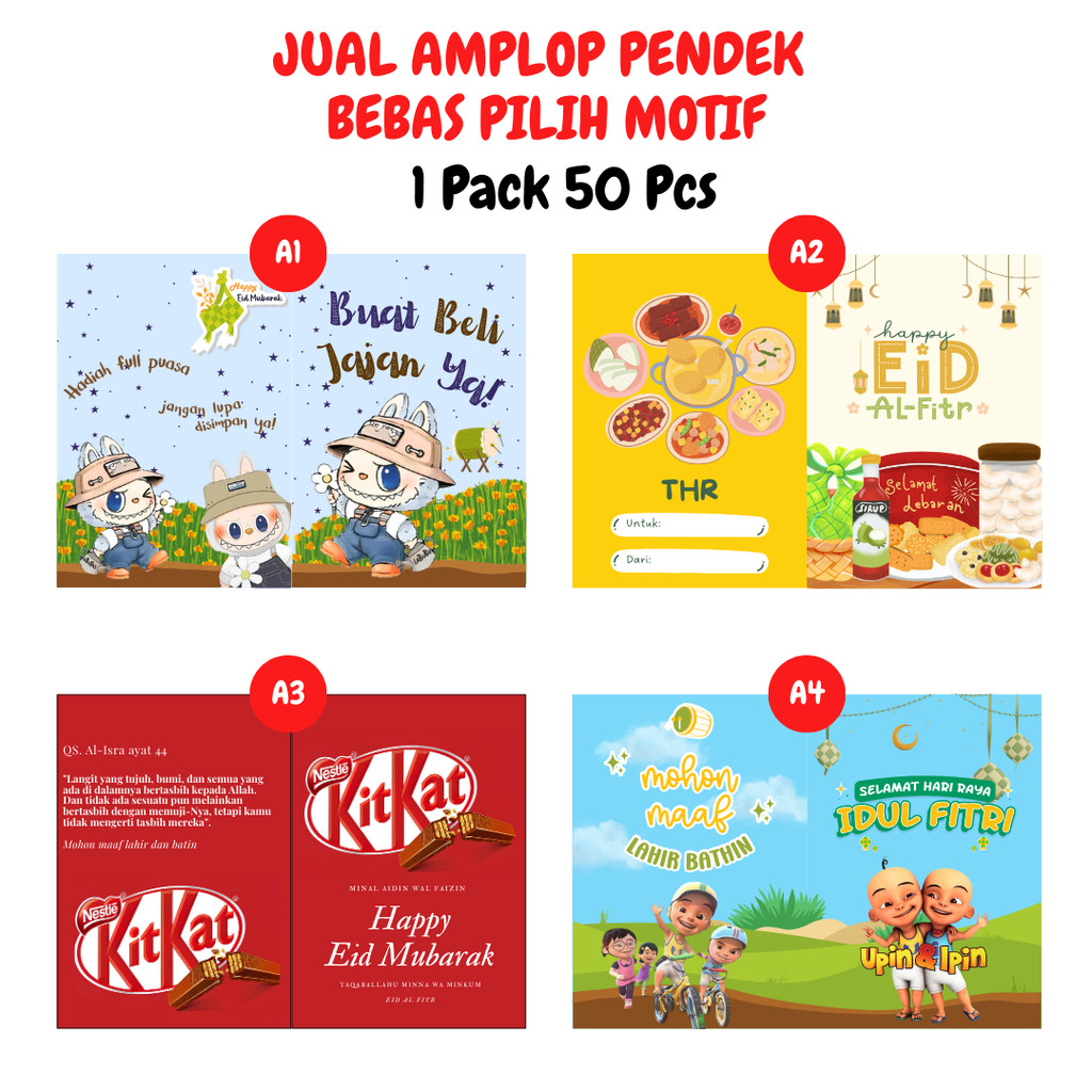 

50 Pcs Amplop Lebaran Model Terbaru 2025