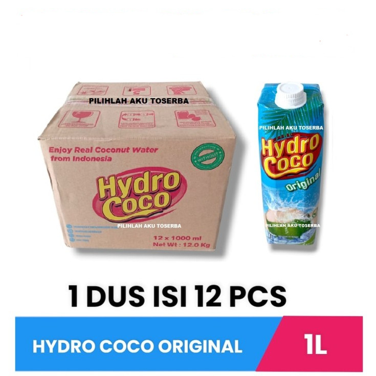 

karton Hydro Coco Air Kelapa KEMASAN 1 LITER - ( HARGA 1 DUS )