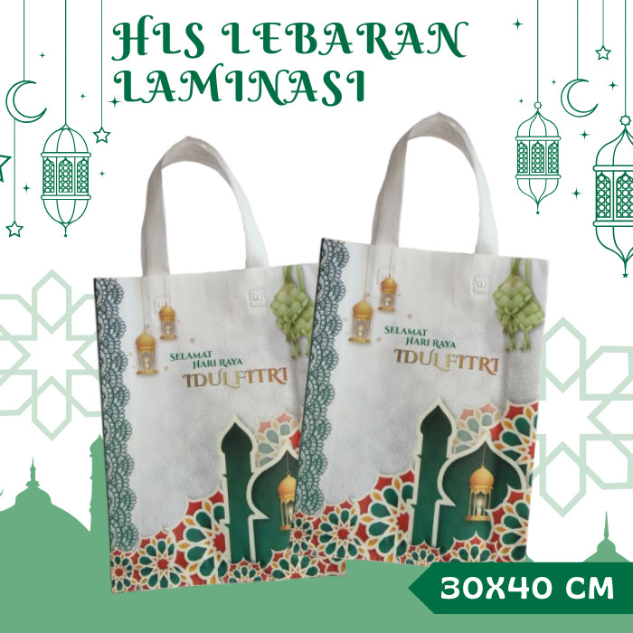 

[ PROMO ] Goodeibag Hampers LAMINASI Idul Fitri uk 30x40 tas lebaran/tas hampres ( 12pcs )