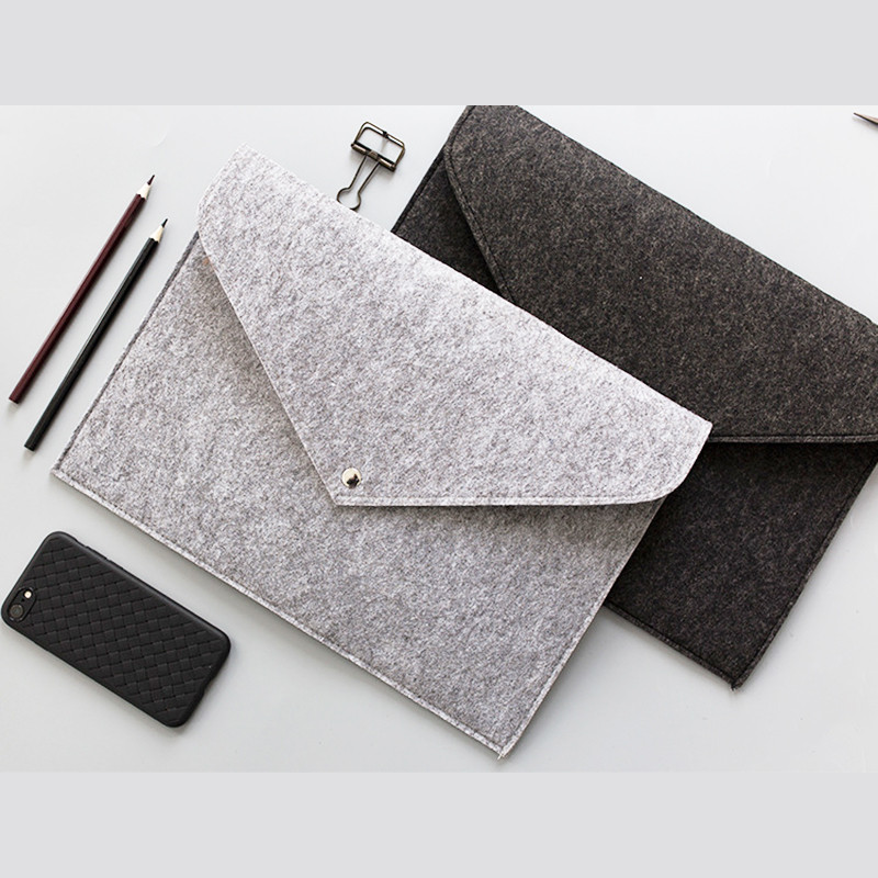 

A4 Felt File Bag Minimalist Business Office Supplies A4 Data Buckle Snap Button Document Bag File Folder Storage Bag