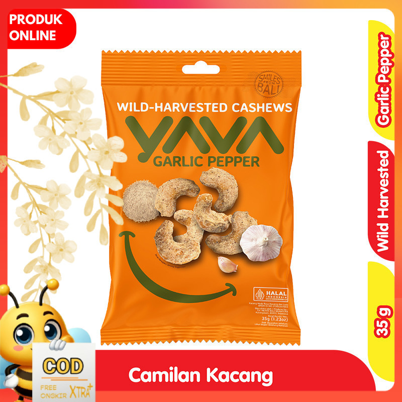 

Yava Wild Harvested Cashews Snack Garlic Pepper 35 g