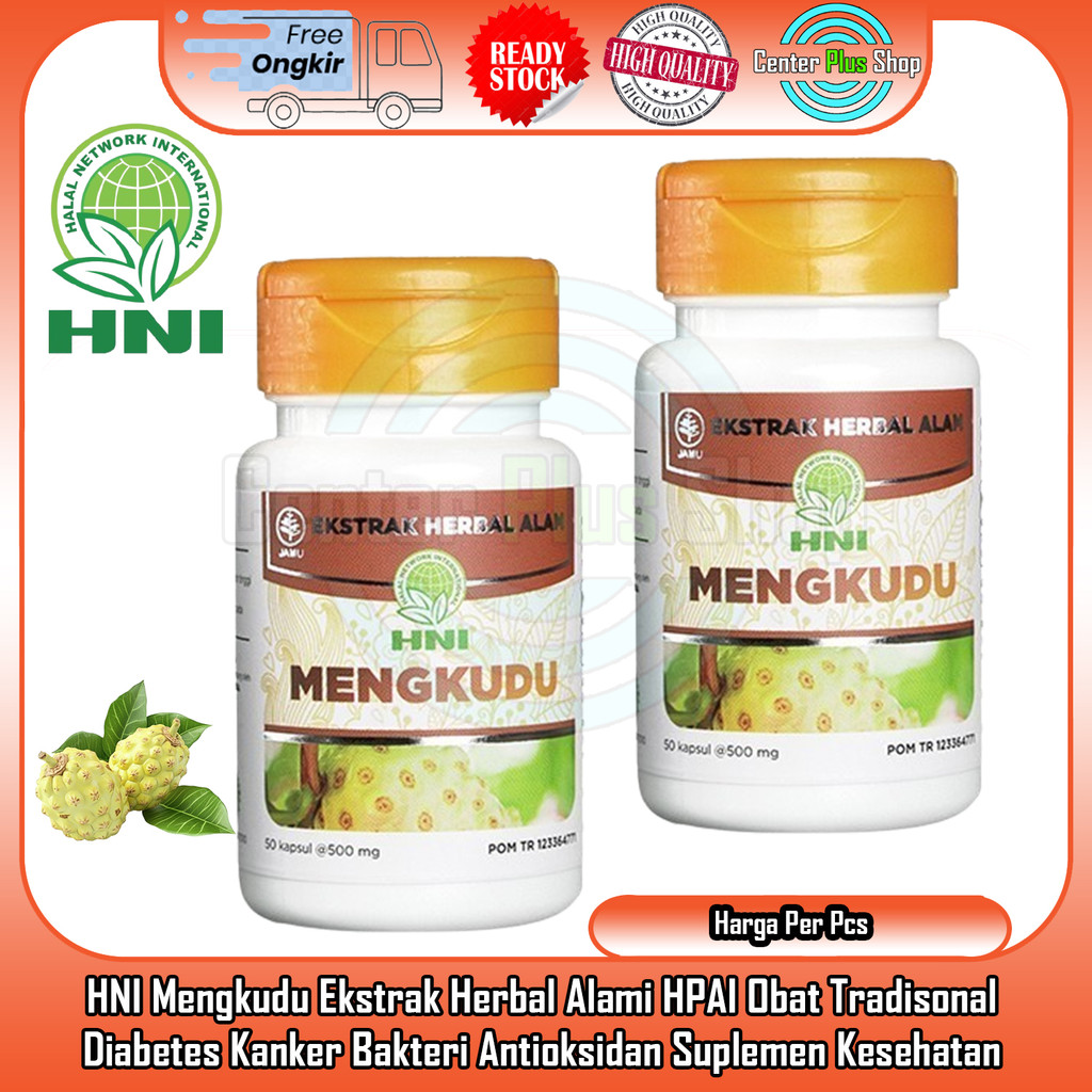 HNI Mengkudu Ekstrak Herbal Alami HPAI Obat Tradisonal Diabetes Kanker Bakteri Antioksidan Suplemen 