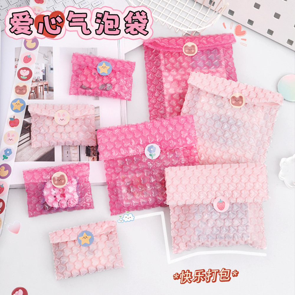 

10Pcs Pink Heart Shaped Bubble Photocard Packaging Bags Mailers Padded Envelopes Kpop Gift Bubble Shipping Packaging Bag