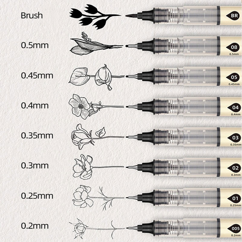 

Capacity Quick Dry Waterproof Art Markers Fineliner Brushs Pen Sketch Drawing comics Pigment Line Pens Hand Lettering Supplies