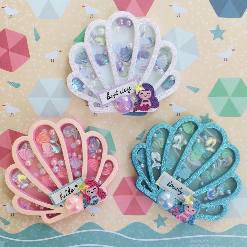 

KSCRAFT Mermaid Seashell Shaker Metal Cutting Dies Stencils for DIY Scrapbooking Decorative Embossing DIY Paper Cards