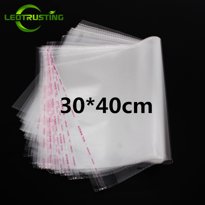 

100pcs 30x40cm Gernal Use Clear Resealable OPP Adhesive Bag Transparent OPP Packaging Bag Self Sealing Plastic Gift Pouches