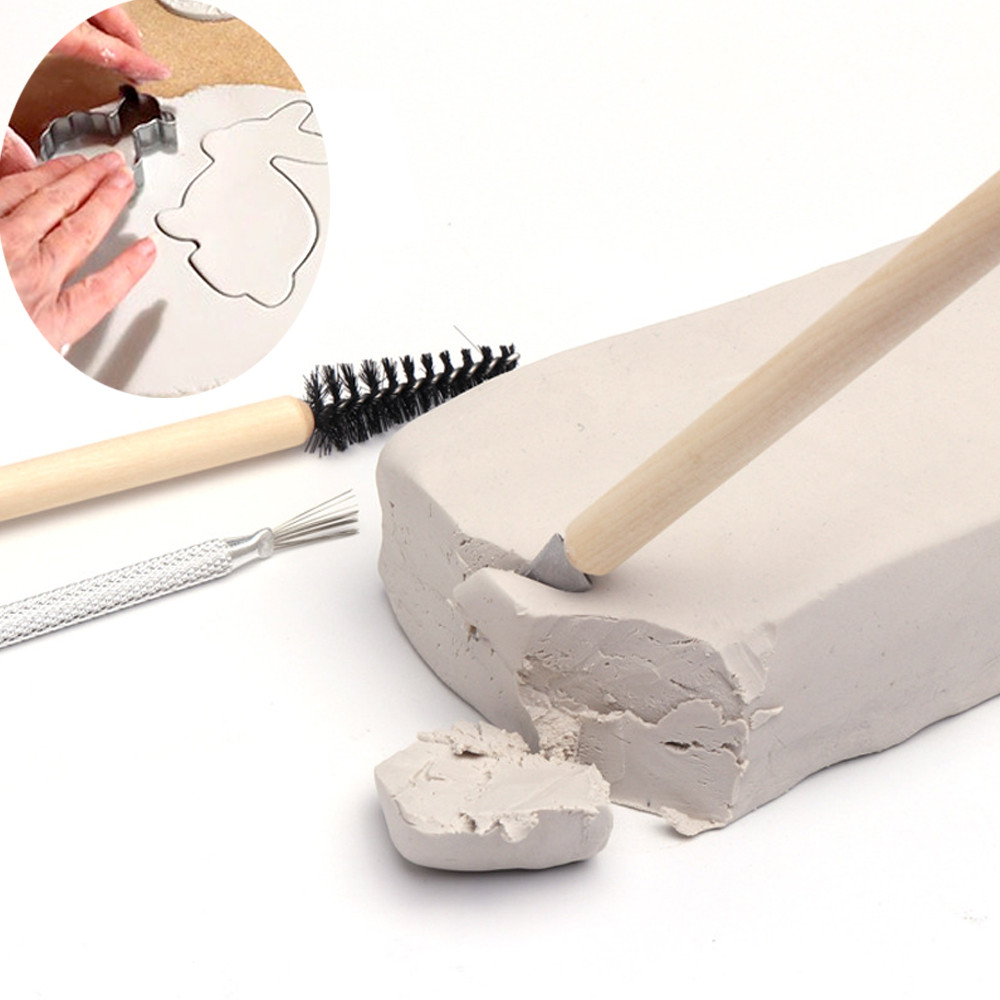 

500G White Pottery Clay DIY Handmade Bake-Free Air-Drying Shaping Vacuum Packed Clay Making Vase Ring Pendant Craft Ornament