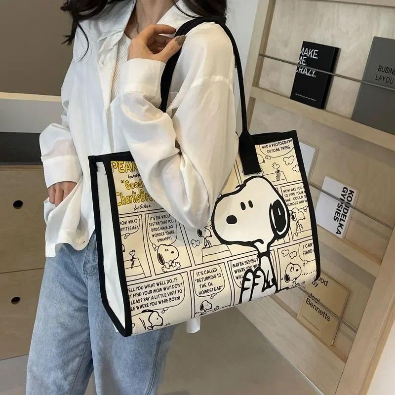

Snoopy Women's canves Shoulder Bag Cute storage Bag Cartoon Handbag tote
