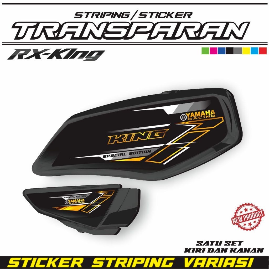 STIKER VARIASI STIKER STRIPING GOLD TRANSPARAN MOTOR RX KING STIKER