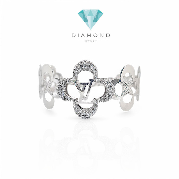 Gelang Mas Putih Bunga 750K-Diamond Jewelry-29GMSWP