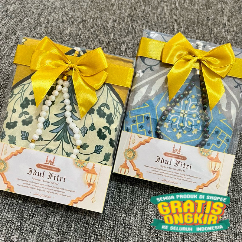 

Souvenir Lebaran Sajadah Travel Pouch 105x60 Cm Gratis Tasbih Mutiara Kemas Mika Transparan/Hampers Parsel Ramadhan Hari Raya Idul Fitri/Oleh Oleh Haji Umroh Pengajian Haul Khitan/ New kado