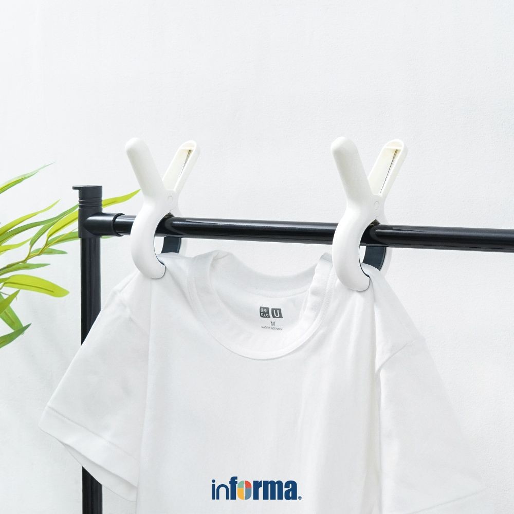 Informa Ukuran L Set 2 pcs Jepitan Baju - Abu-Abu Clothes Pin Klip Kain Baju Celana Perlengkapan Jem