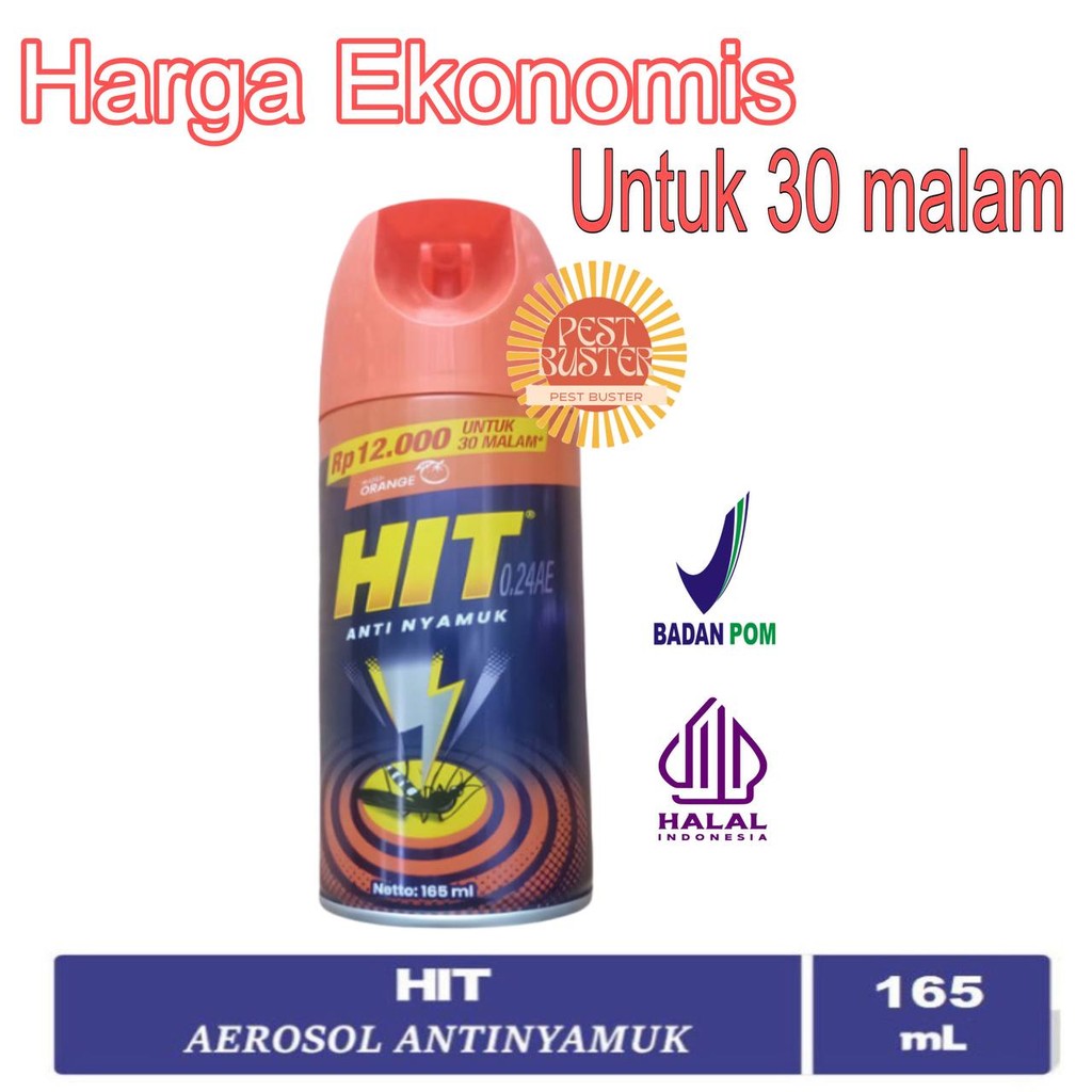 HIT AEROSOL Original ORANGE 150 ML Obat Nyamuk Semprot Kemasan praktis