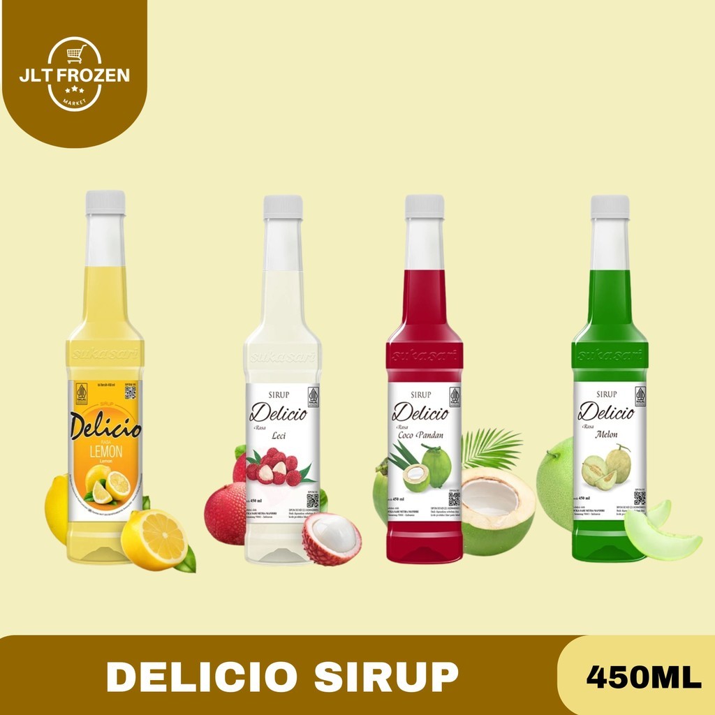 

Delicio Syrup / Sirup Rasa Melon / Leci / Cocopandan / Lemon Kemasan 450ml