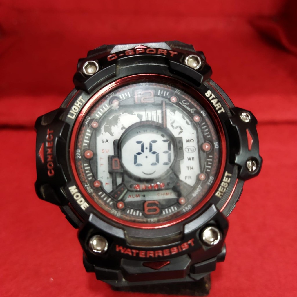 Jam Tangan Sport Anti Air 5 ATM Karet Rubber Stainless Steel - Perhiasan