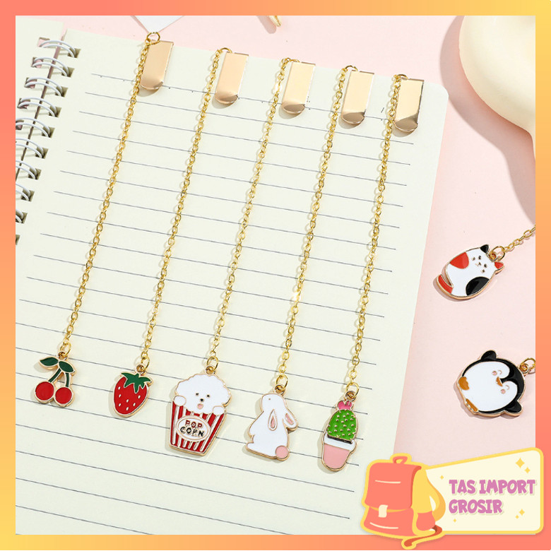 

TAS - 6278 Pembatas Buku Motif Karakter / Paper Clip Liontin Bahan Metal / Penjepit Buku Cartoon Lucu / Pembatas Buku Gaya Korea
