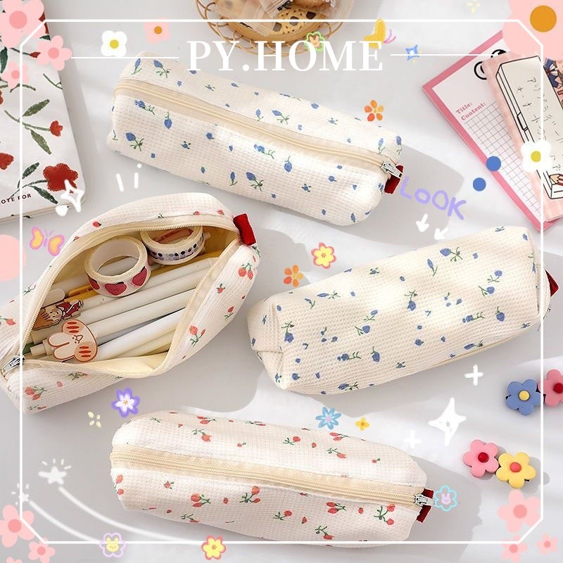 

Tempat Pensil Motif Bunga/Kotak Pensil Imut Tempat/ Pencil Case Vintage/Tas penyimpanan alat tulis