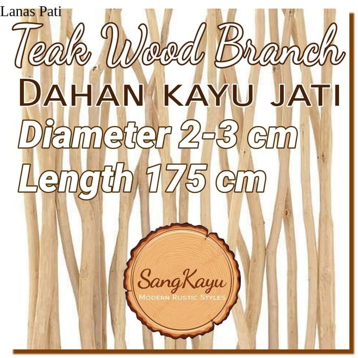 

teak wood branch 175 cm dahan ranting kayu jati craft de gasfzq 6388ty Murah XD8