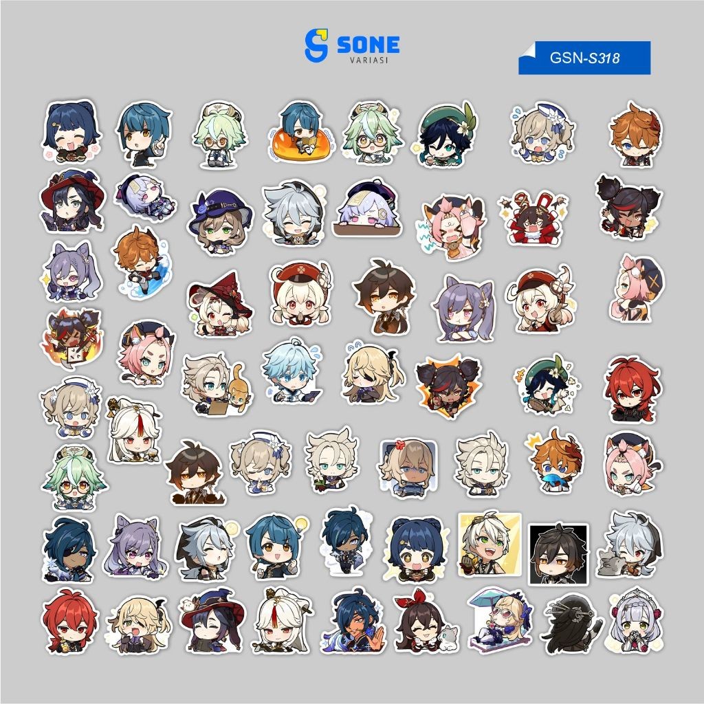 

Stiker Anime Genshin Impact Gen 1-5 Paper Vinyl Dekorasi Laptop Buku Koper Casing Phone
