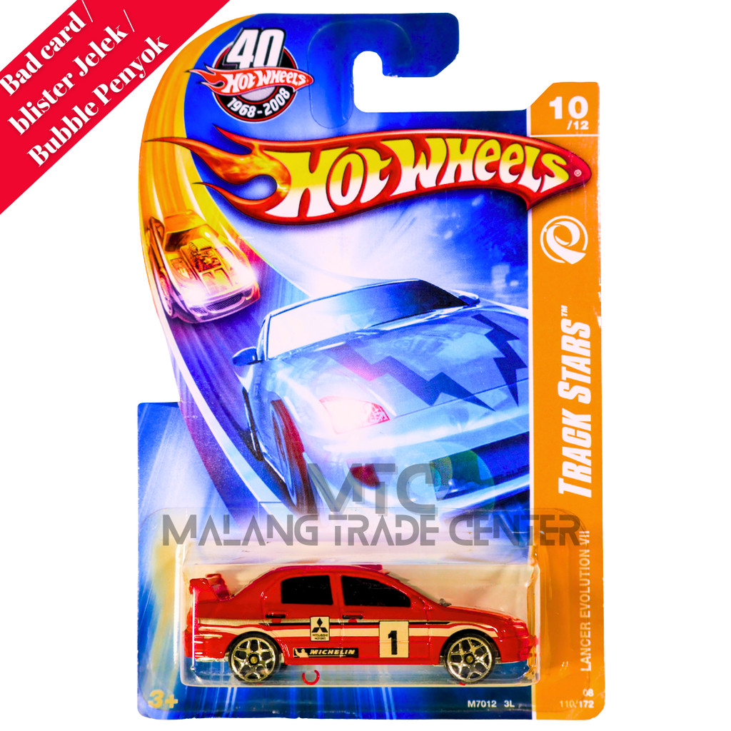 Hot Wheels Lancer Evolution VII Track Stars Card Jelek / Bad Card / Anggap Loose