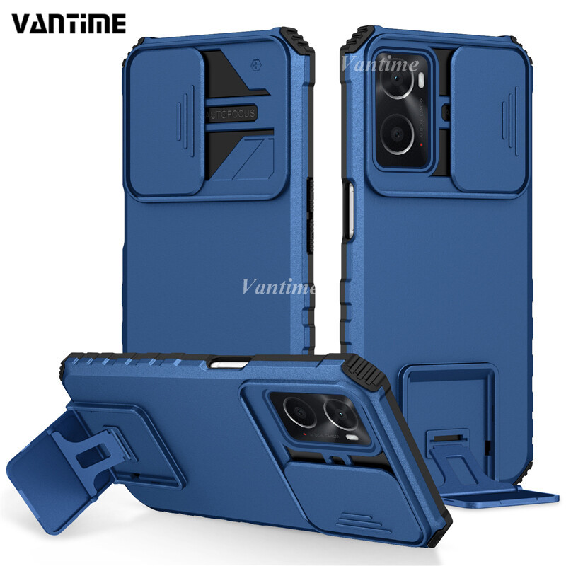 New Phone casing OPPO A76 A96 Back cover Holder Stand Ring Phone Case Slide Camera Protection HandPh