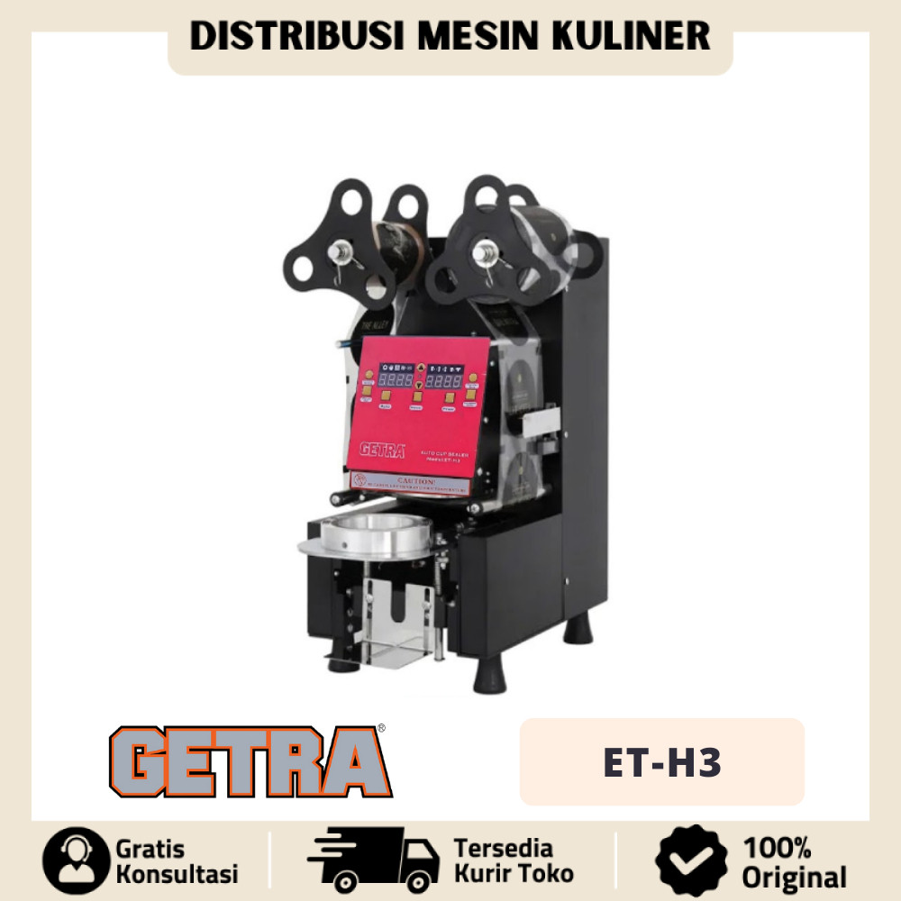 CUP SEALER OTOMATIS GETRA ET-H3 CUP SEALER MESIN PRESS GELAS PLASTIK OTOMATIS