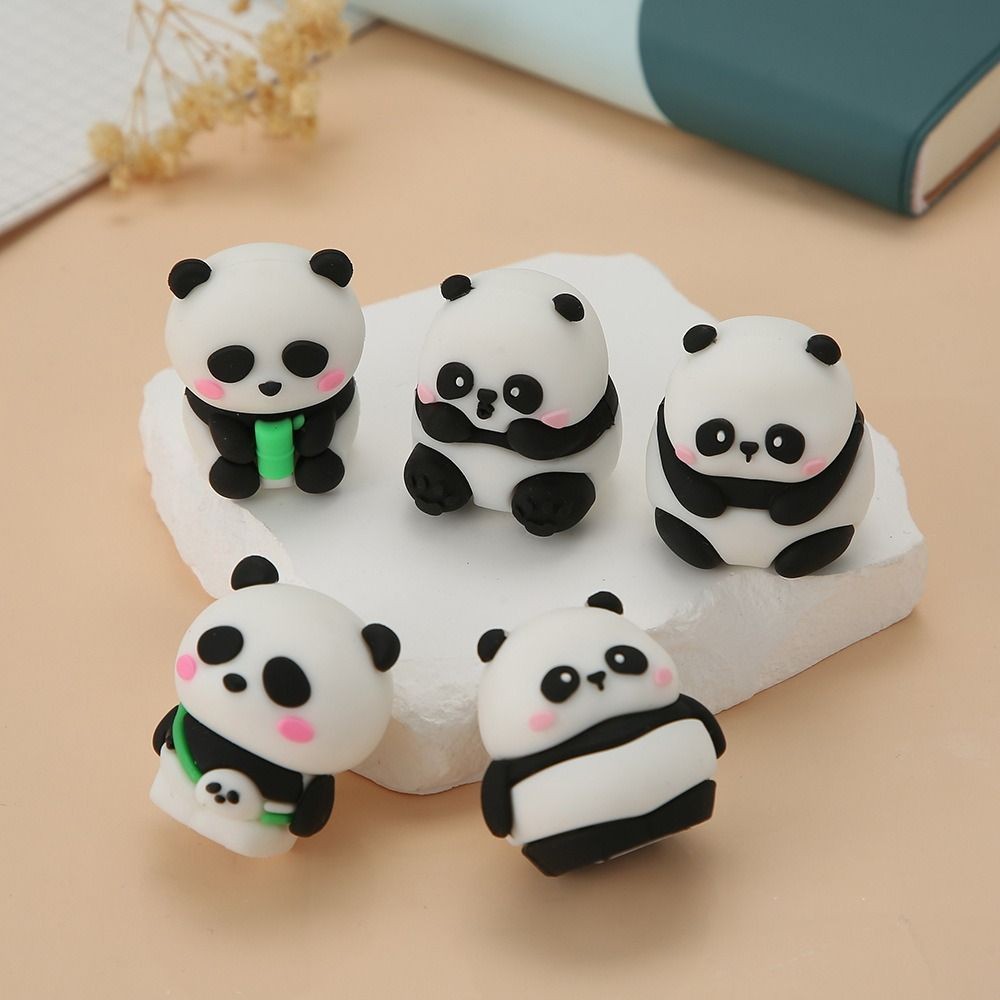 

4PCS Mini Cute Panda Pencil Sharpener Single Hole Kawaii Panda Pencil Cutter Cartoon Pencil Cutting Tools Kids