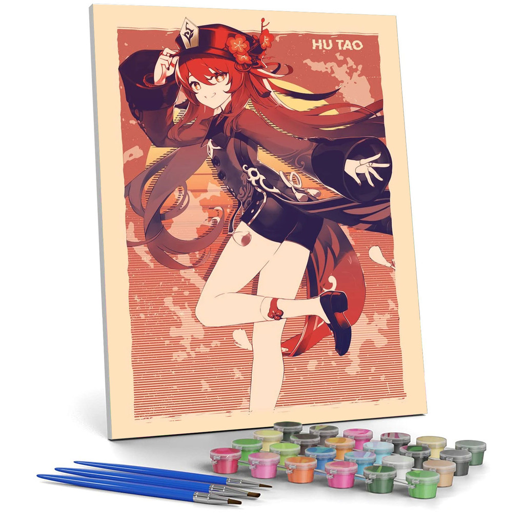 

24 Colors Painting by Numbers Genshin Impact DIY Oil Picture Anime By Numbers Handpainted On Canvas Home Decor Gift for Adults