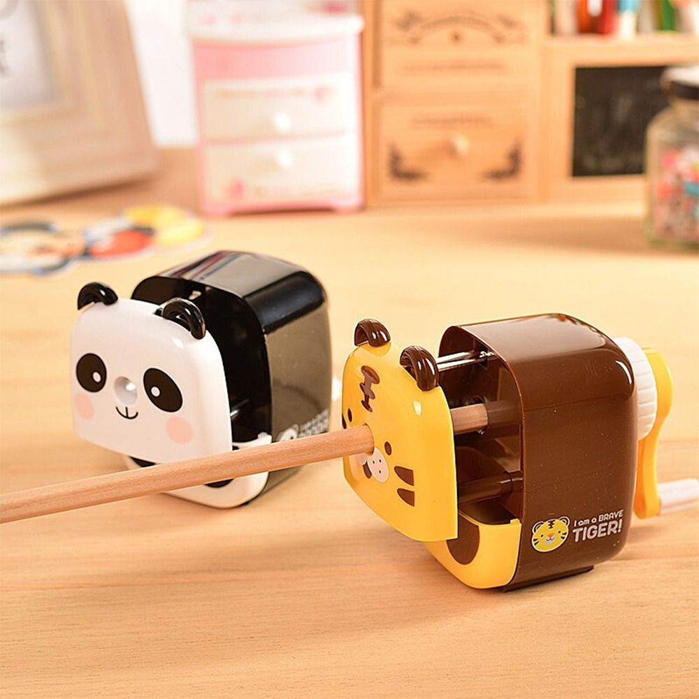 

Cute Panda/Tiger Mechanical Pencil Sharpener Creative Hand Crank Pencil Sharpening Tool Cartoon Stationery Office School Supply