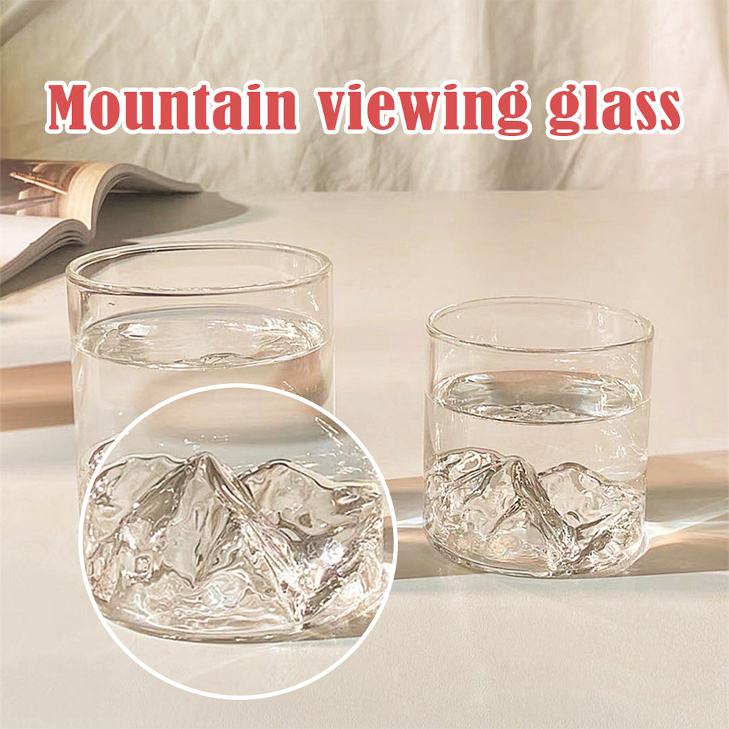 Gelas Gunung Fuji / Gelas Kaca / Gelas Whiskey / Gelas Beer / Gelas Minum Motif Gunung