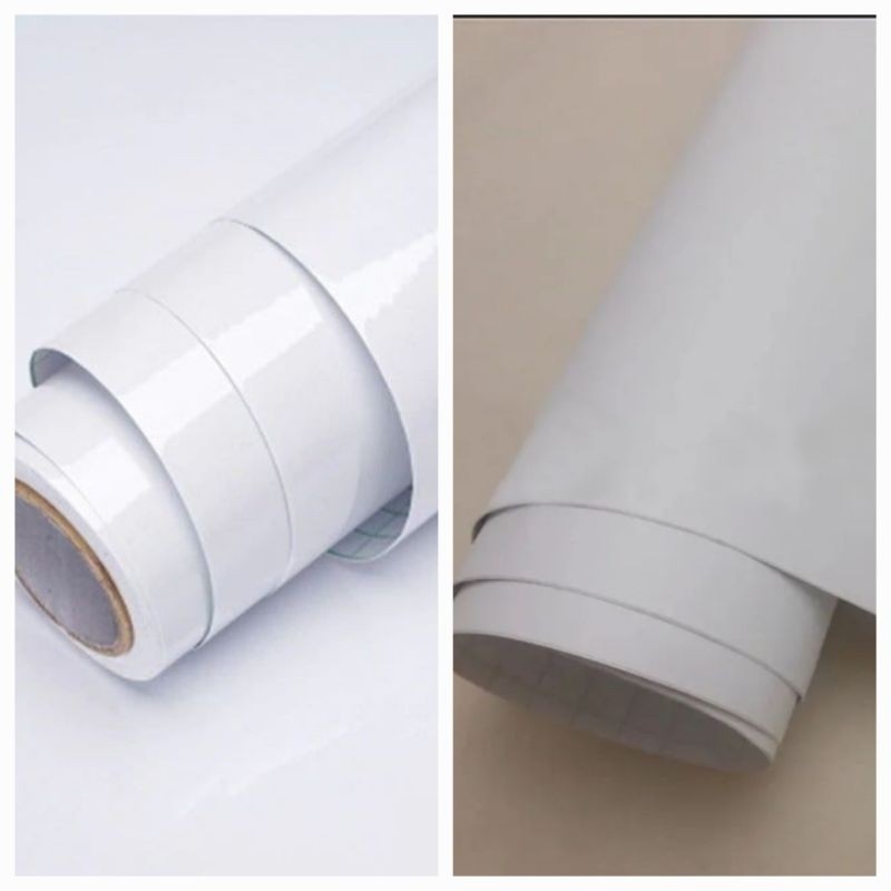 Stiker skotlet warna putih polos Lebar 45cm rjm30