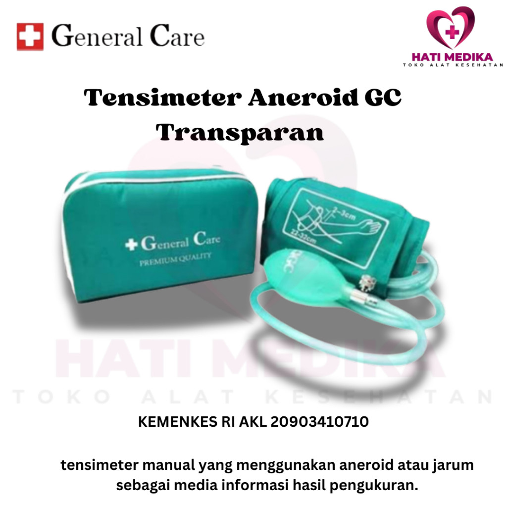 GENERAL CARE - Tensimeter Manual Aneroid | Tensi Ukur Tekanan Darah GC transparan | Tensi Aneroid GC
