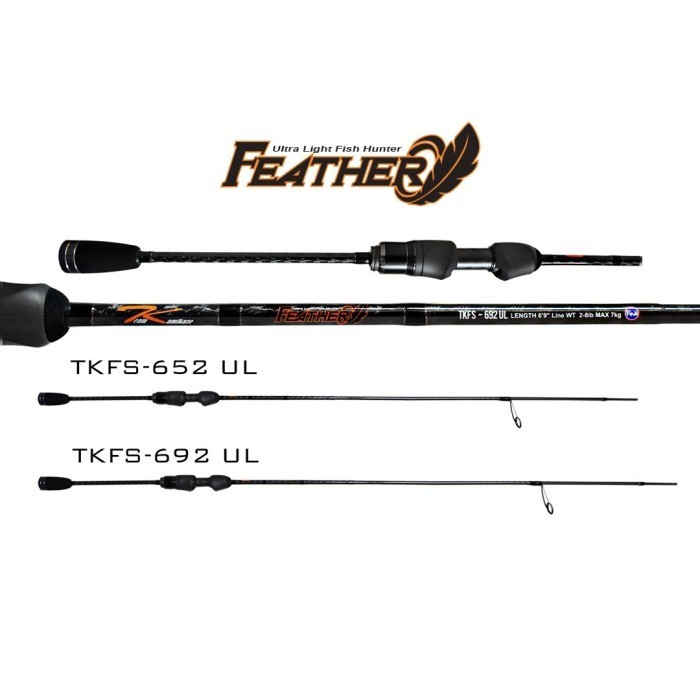 TEAM KAMIKAZE Joran Pancing FEATHER UL Ultra Light 195cm 207cm Carbon - 652UL 1-6LB - 652UL 1-6LB