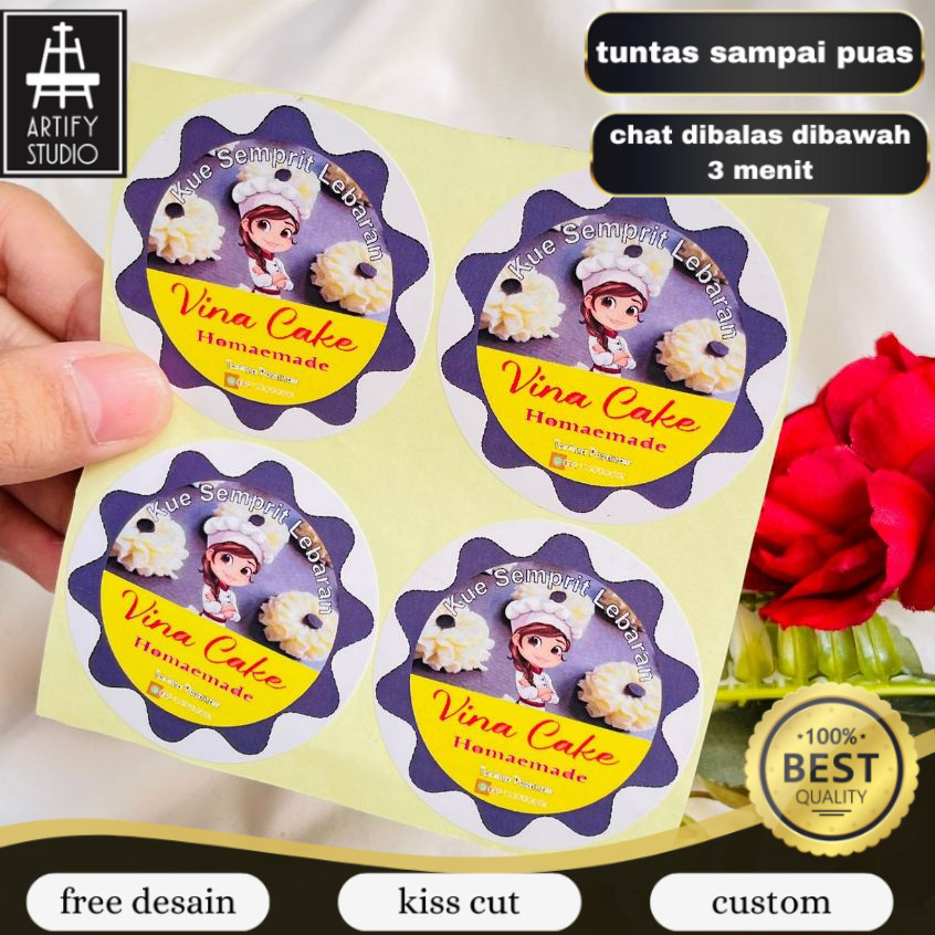 

Artify 5-8 Sticker Label Toples Kue Edisi Cookies Lebaran Stiker Free Desain Custom Nama Sedang