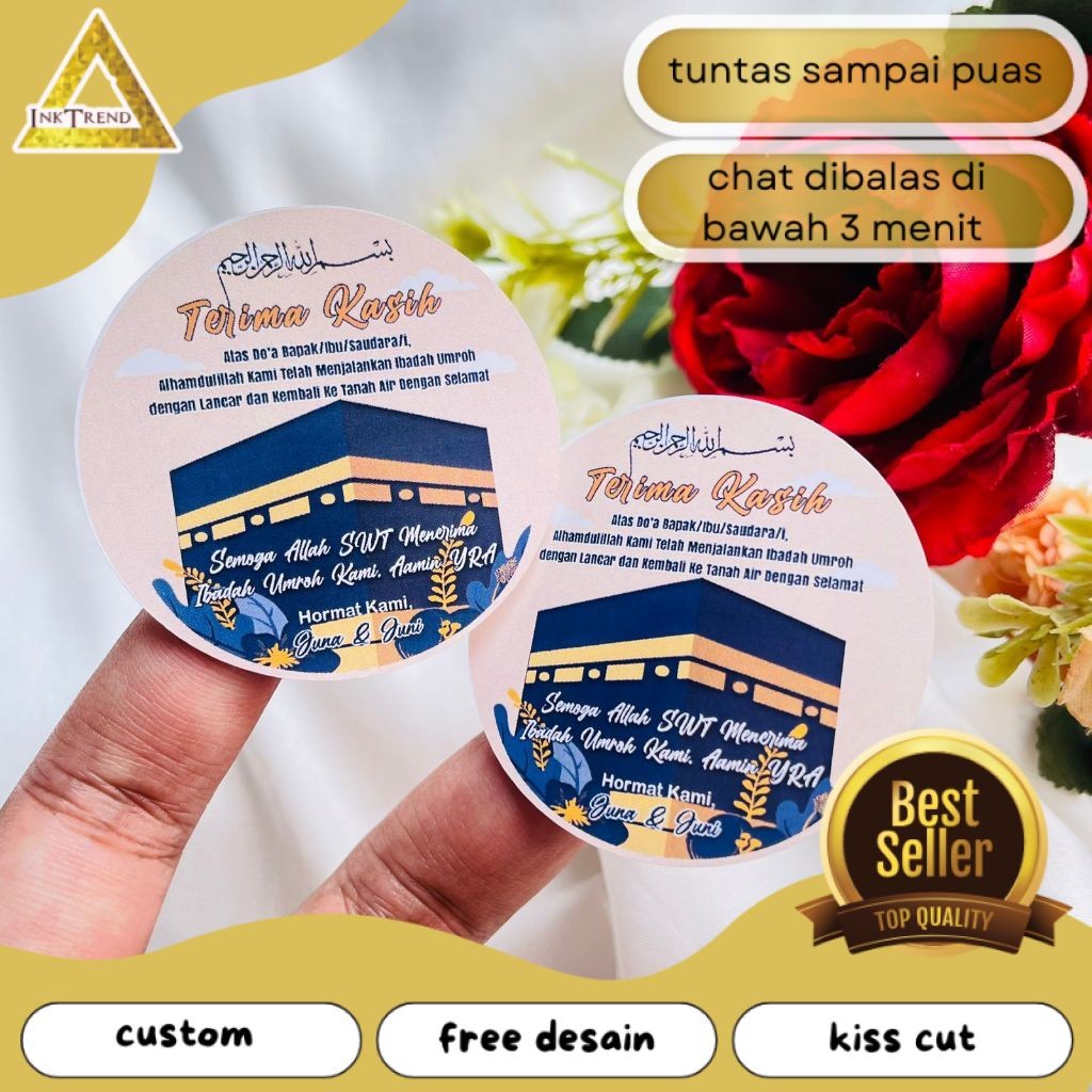 

INKA Cetak Label Umroh Sticker Bulat Gift From Haji Cetak Print Stiker Tasyakuran Hampers Murah