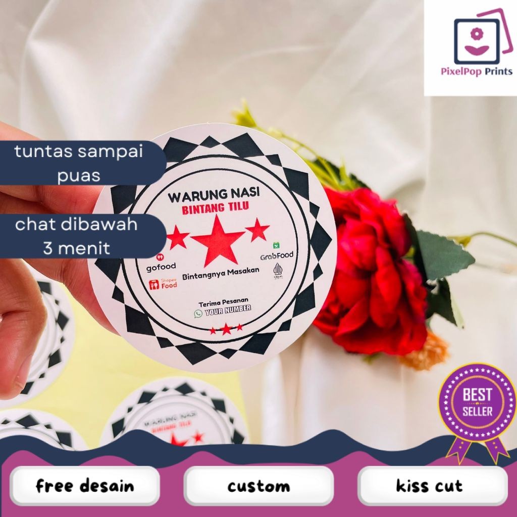 

Opikapip Ready Stiker Rumah Makan Free Desain Sticker Edisi Warung Nasi Restoran Label Box Makanan