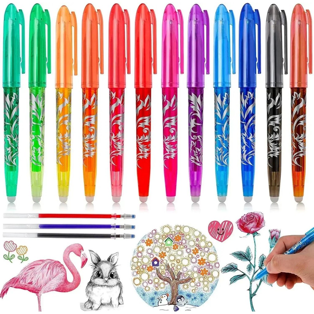 

8/12 Pcs/Set Multi-color Erasable Gel Pen 0.5mm Kawaii Pens Writing Creative Drawing Tools Office School Supply Stationery