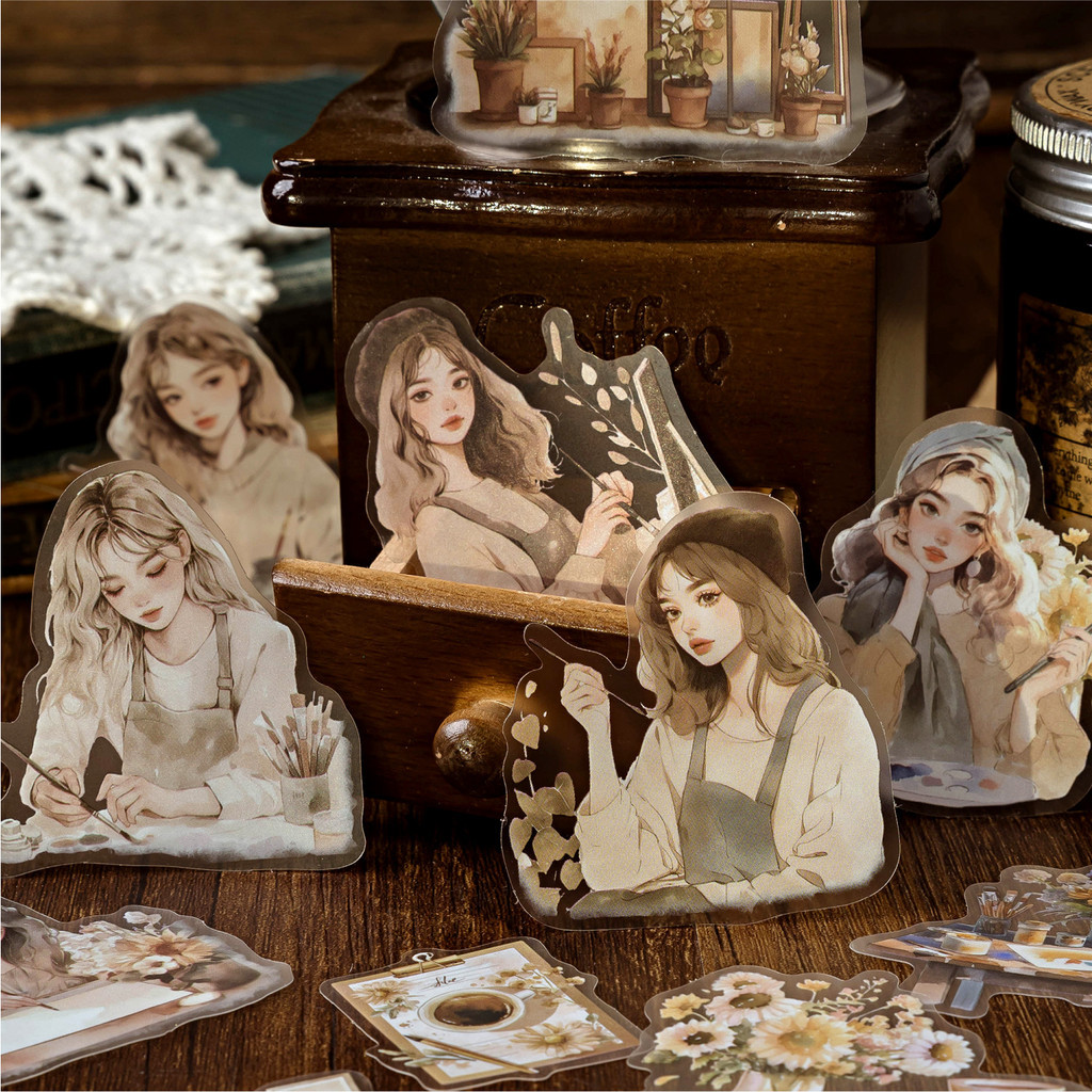 

Journamm 40pcs Plant Girl Matte PET Stickers DIY Scrapbooking Collage Stationery Decor Junk Journal Decorative stickers