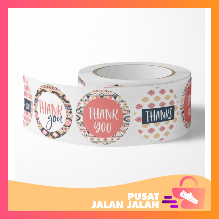 

PJJ - 5195 500 PCS Stiker Thank You / 1 Roll Stiker Thank You / Sticker Thank You