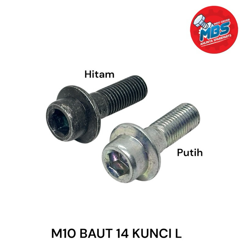 BAUT 14 FLANG TOPI KUNCI L M10 Panjang 3cm ORIGINAL BAJA Baut step baut kaliper cakram baut postep d