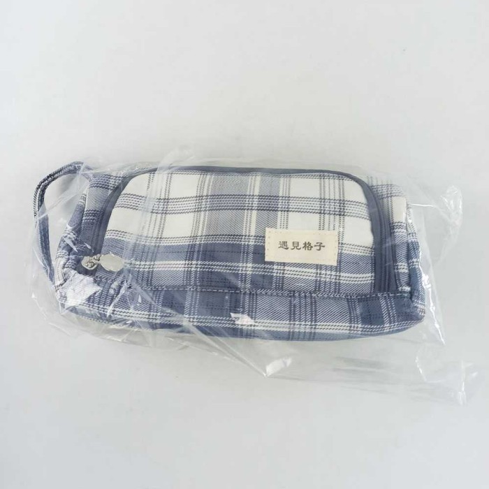 

[P r o m o]New Tempat Pensil Ukuran Besar Pencil Case Pouch Stationery Black - Hitam