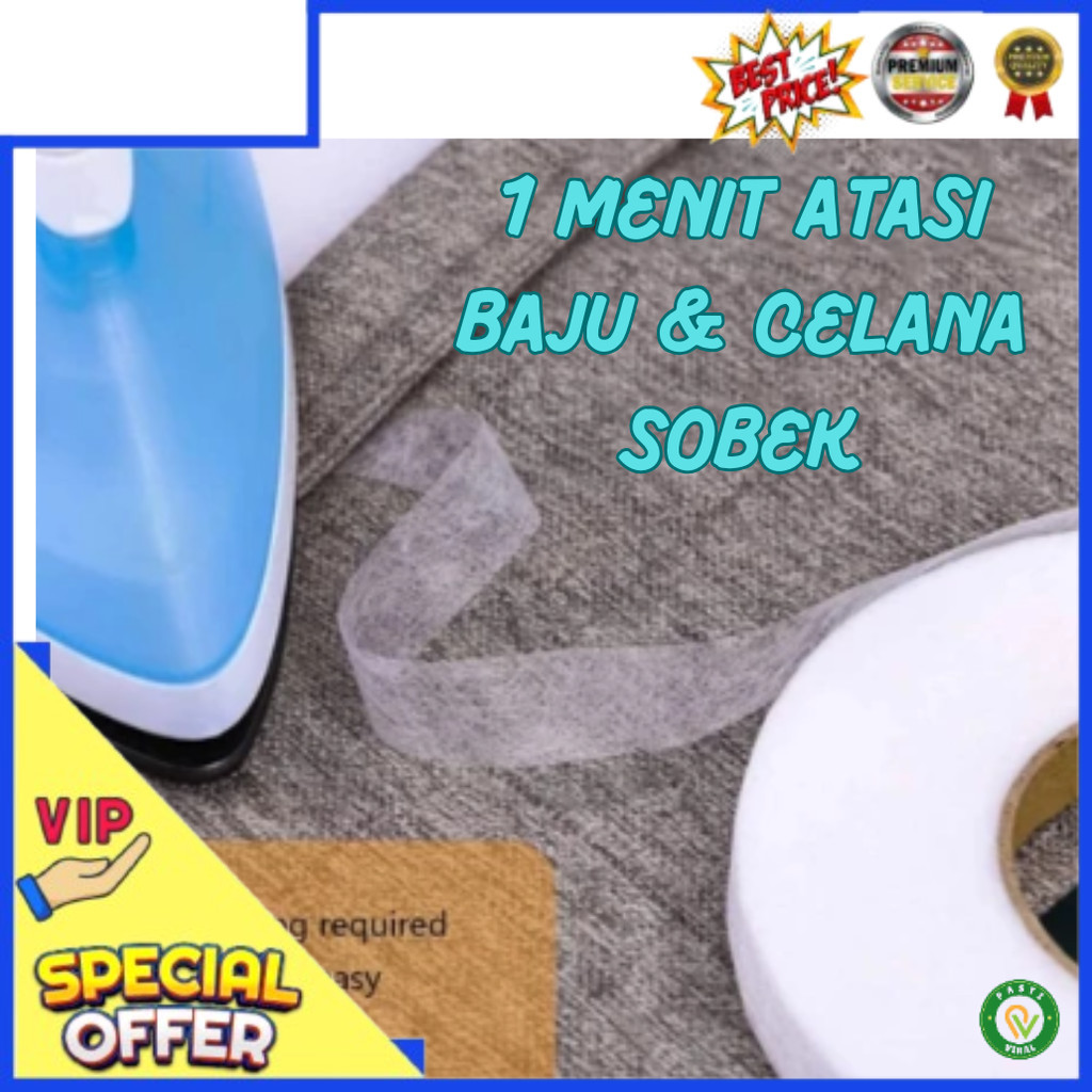 Perekat Tekstil Kain 2 Sisi Lem Som Kain 2 Sisi Lem Kain Textile Sobek Super Kuat Tanpa Jahit