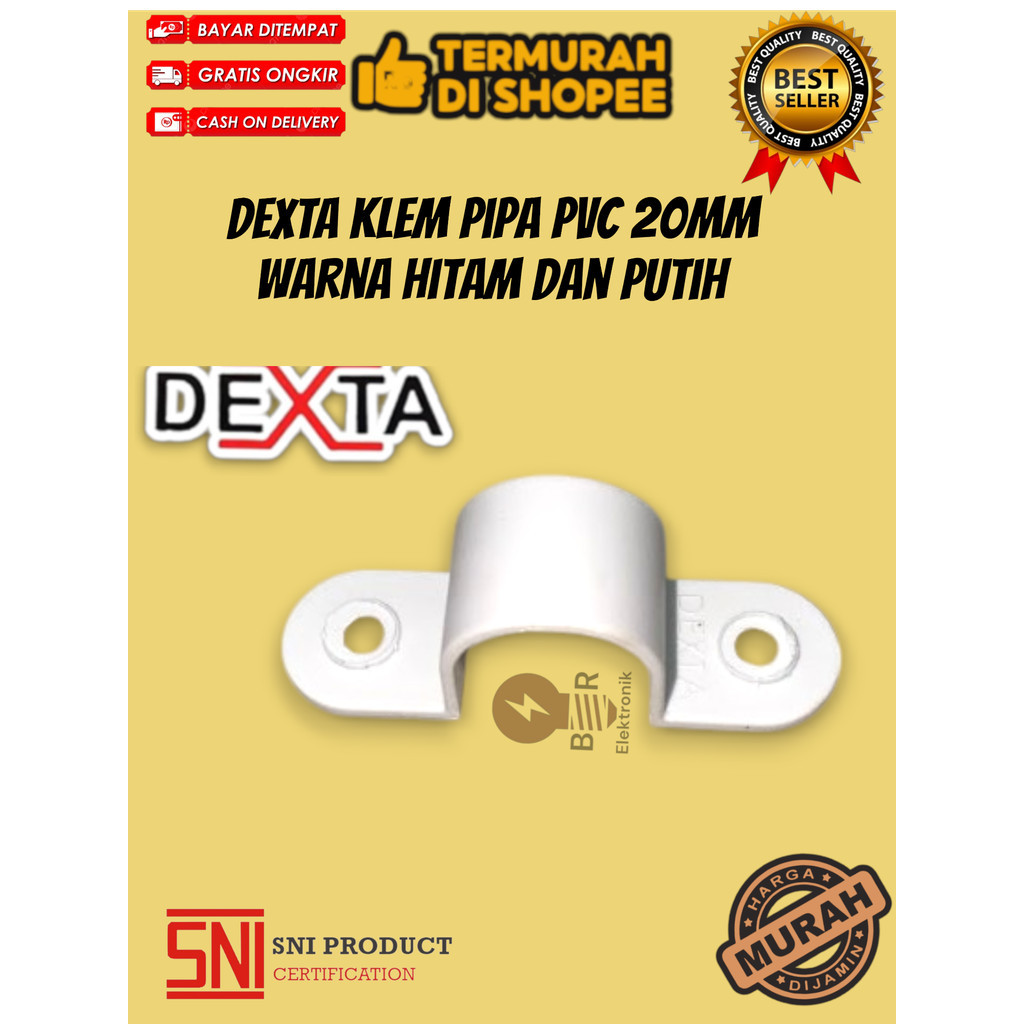 Diskon GROSIR Klem Penjepit Pipa 5/8 Warna Hitam Abu dan Putih Murah